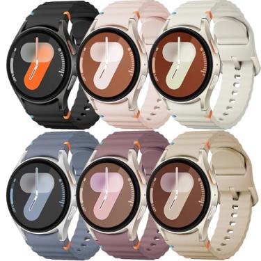 Imagem de Pulseira esportiva para Samsung Galaxy Watch 7 de 40 mm e 44 mm, pulseira de silicone macio sem lacunas para Galaxy Watch 6 5 4 FE de 40 mm e 44 mm/Galaxy Watch 6/4 Classic de 47 mm, 43 mm, 46 mm e 42