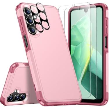 Imagem de SPIDERCASE Capa para Samsung Galaxy A16 5G, [proteção contra quedas de grau militar de 3,5 m], pacote com 2 [protetor de tela de vidro temperado + protetor de lente da câmera] Capa resistente à prova