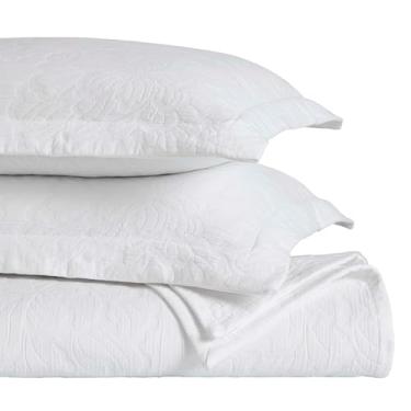 Imagem de Superior Conjunto de colcha de algodão de 3 peças, decoração de cama para casa, colcha decorativa, 2 fronhas, cobertor de peso médio, cobertor de matelasse, itens essenciais de cama, coleção de