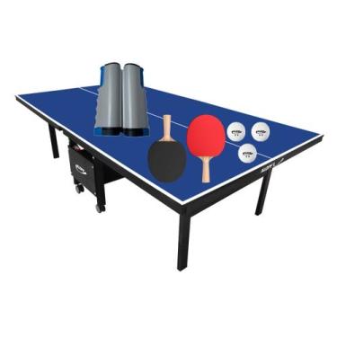 Imagem de MESA DE PING PONG MDF 18mm 1084 KLOPF C/ RODAS + KIT Completo c/ rede 