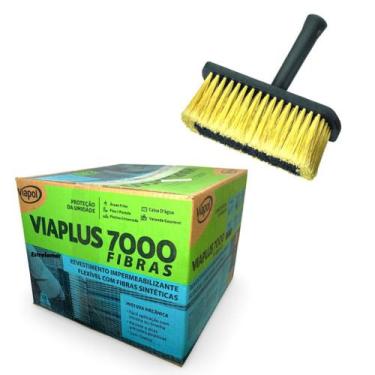 Imagem de Viaplus 7000 Fibras Argamassa Polimérica 18kg Viapol+ Broxa