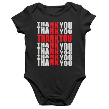 Imagem de Body Bebê Algodão Thank You Cruz - Foca na Moda, Preto, GG