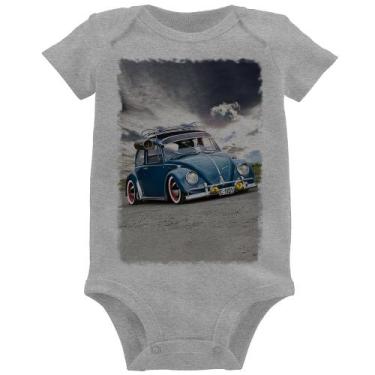 Imagem de Body Bebê Fusca Retrô - Foca na Moda, Cinza, P