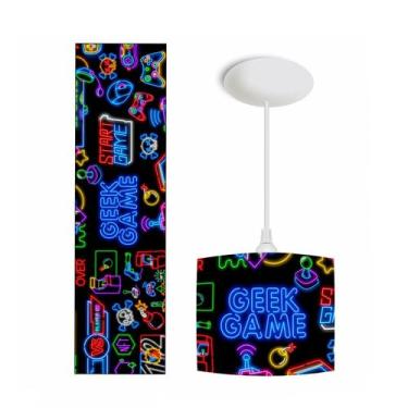 Imagem de Pendente luminaria de teto infantil bebe- games gamer geek - ATACADAO 