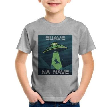 Imagem de Camiseta Infantil Suave na nave - Foca na Moda, Cinza, 14