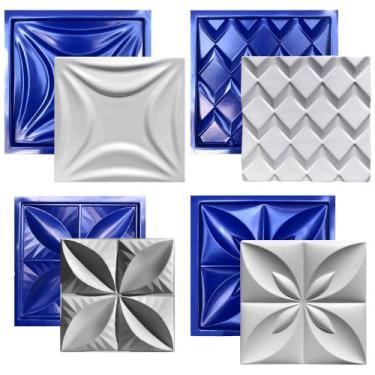 Imagem de Conjunto 4 Formas 3d Gesso E Cimento Abs Azul Envio Imediato - Xmoldes