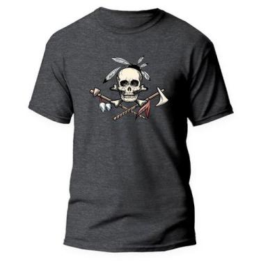 Imagem de Camiseta Algodão Premium Estampa Digital Índio Caveira Foice - Pavesi,