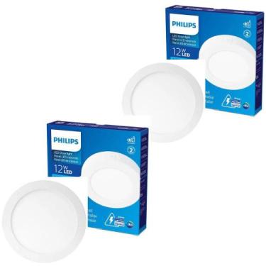 Imagem de kit 2x Painel Plafon Luminaria Teto Led Philips Sobrepor 12w 3000k DL2
