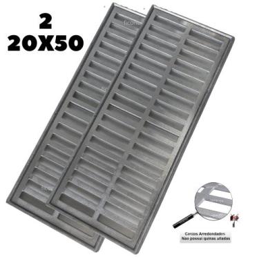 Imagem de Grelha Linear 20x100 Alumínio com Suporte Quintal em 2 módulos de 50cm
