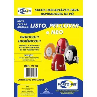 Imagem de Kit 6 Sacos Aspirador de Pó Neo Listo Pet Lover Electrolux (2178) - Po