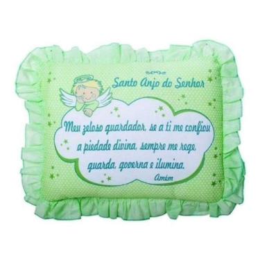 Imagem de Travesseiro Bebe Infantil Oração Santo Anjo Macio Enxoval - Multicente