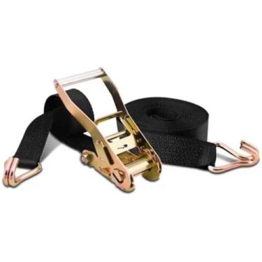 Imagem de kit 2 Cinta Com Catraca Carga 3 T 50mm 10 metro Caminhão Amarração - T