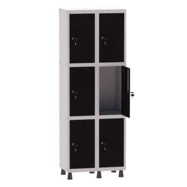 Imagem de Armário Guarda Volume Locker Roupeiro 2 Vãos 6 Portas Aço GRF502/6 Cin