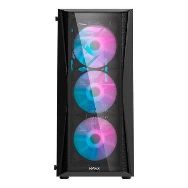 Imagem de Gabinete Gamer Motospeed Hyrax Hgb600b Preto Rgb Vidro