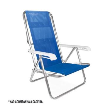 Imagem de Kit 02 Refil Cadeira de Praia Azul Modelo Reclinável Grande Tela Resis