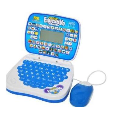 Imagem de Brinquedo Notebook Infantil Educativo Interativo c/ Mouse 2/1Inglês E 