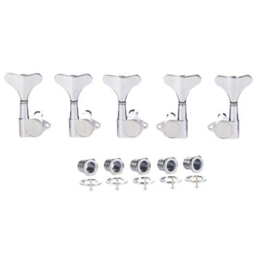 Imagem de Sintonizadores de baixo selados 18:1 de 5 cordas e afinadores de baixo para baixo compatíveis com baixo cromo acústico/elétrico estilo Ibanez/Yamaha 3R/2L