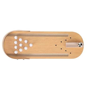 Imagem de Mini Jogo de Boliche de Madeira de Mesa, Brinquedo de Aprendizagem Inteligente para Crianças e Adultos, Jogo Portátil de Alívio do Estresse