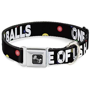Imagem de Coleira de cachorro osso - ONE of US HAS NO Balls preto, multicolorido, branco - Largo-Grande 45,7-81,2 cm