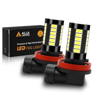 Imagem de Alla Lighting Lâmpadas LED de neblina H16 super brilhantes ou DRL, substituição branca xenon 6000K, 2800Lms 5730 33-SMD 12V para carros, caminhões, SUVs, Van