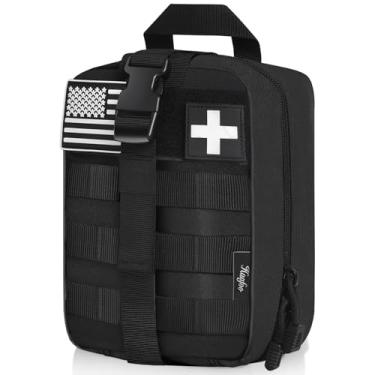 Imagem de Haafoo Bolsa Médica Molle Tactical – Utilitário de Primeiros Socorros EMT de Nylon 1000D, Grande Capacidade Resistente Grau Militar Rip-Away Ifak para Casa e Atividades ao Ar Livre (apenas Bolsa)
