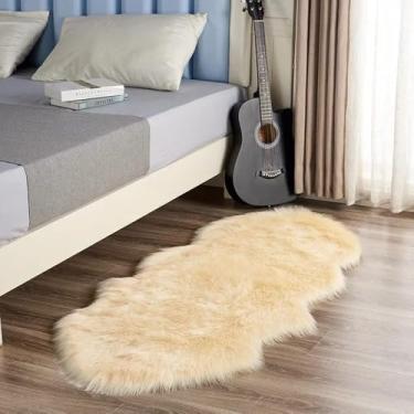 Imagem de Tapete de chão de cor sólida macia, tapete para sala de estar, cor sólida, grande, onda, decoração, tapete, área, bege, 60x120cm