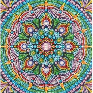 Imagem de AiYuanzsh Conjunto de pintura de diamante de formato especial para adultos, mandala 5D conjunto de arte de diamante de perfuração parcial para iniciantes, pintura artística de pedra de pintura com
