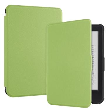 Imagem de Tiorecime Capa para 15.2 cm Kobo Clara Color (2024)/Clara BW (2024)/Clara 2E (2022) - Capa protetora inteligente de couro PU leve e fina com hibernação automática (Grass Greem)