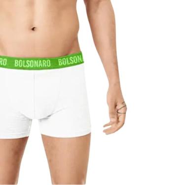 Imagem de Genérico, KIT 3 CUECAS BOXER BOLSONARO Tamanho:GG;Cor:Branco