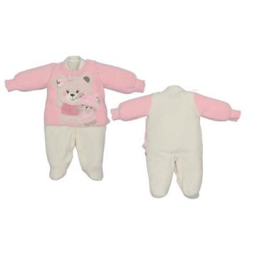 Imagem de Macacao de Bebe Rosa Tina - Upi Ulli, M