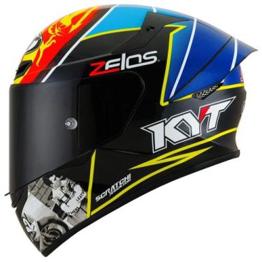 Imagem de Capacete KYT TT Course Xavier Simeon Endurance Champions Preto e Azul,