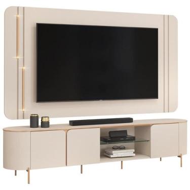 Imagem de Rack Para Sala com Painel Para TV 75 Pol Orgânico Harper D05 Off White