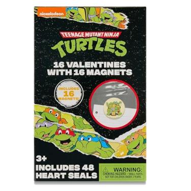 Imagem de Paper Magic Group Conjunto de cartões de Dia dos Namorados das Tartarugas Ninja, Mutantes Adolescentes e Ímãs TMNT – Cartões de Troca de Valentim