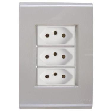 Imagem de Cj Três Tomadas Tripla 10a Liz Fendi Tramontina Completo Pronto Tramon