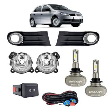 Imagem de Kit Farol Milha Gol Saveiro Voyage G5 09/13 + UltraLed HB4 - SHOCKLIGH