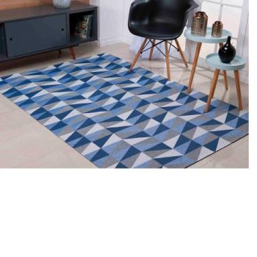 Imagem de Tapete Sala 1.00m x 1.40m Jacquard Tecido Antiderrapante - Mercadão do