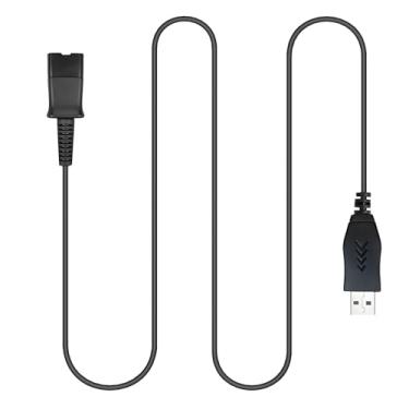 Imagem de Xintronics USB Headset Adapter Quick Disconnect QD Cable to USB A Plug Adapter External Sound Card Converter for Plantronics QD Wired Headset to Computer Laptop PC VOIP Softphone