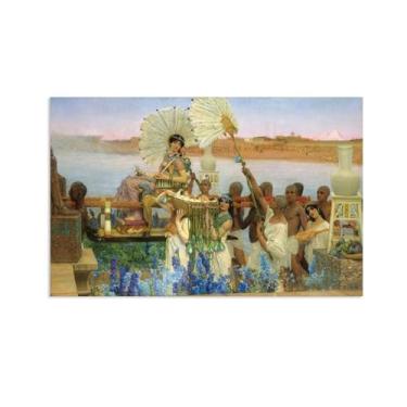 Imagem de MOBYAT Pôster The Finding of Moses por Lawrence Alma Tadema Impressões, reprodução de pintura a óleo, impressão giclée em tela, arte de parede pronta para pendurar para decoração de quarto de casa. 48