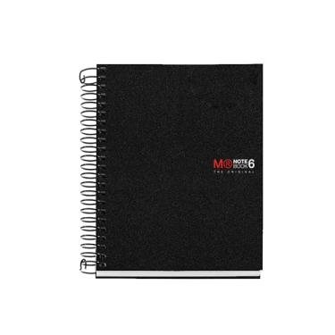 Imagem de Miquelrius - Caderno A6 original, 6 listras coloridas, capa opaca de polipropileno, tamanho 105 x 148 mm, sem perfuração, 150 folhas de 70 g/m², quadrado de 5 mm, preto