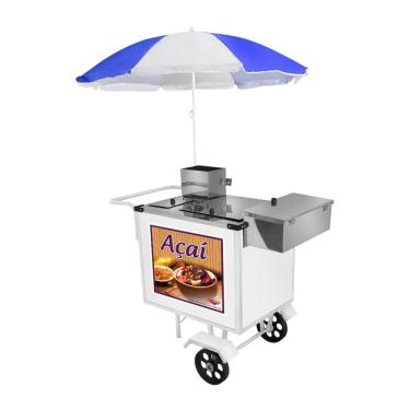 Imagem de Carrinho de Açaí Luxo com Rodas Maciças e Guarda Sol - Cefaz