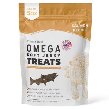 Imagem de Petiscos para cães Chew + Heal Labs Omega Salmon Jerky 150 ml eua