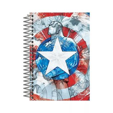 Imagem de Caderno Universitário Capitão América A4 80 Folhas Office Basics Capa Dura