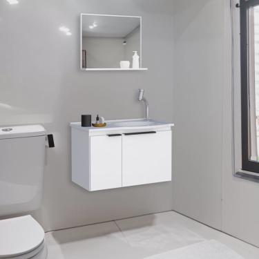 Imagem de Gabinete para Banheiro com Cuba e Espelheira 62cm Cozimax