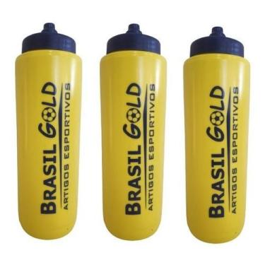 Imagem de 3 Squeeze Garrafa Futebol 1 Litro Garrafinha - Finta