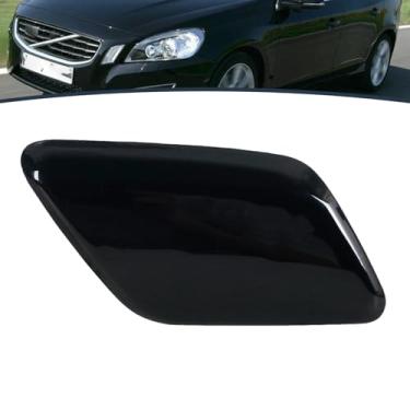 Imagem de JESYMBX Tampa do bocal da arruela do farol do para-choque dianteiro para Volvo V60 S60 2011 2012 2013 Tampa de jato de pulverização preta direita