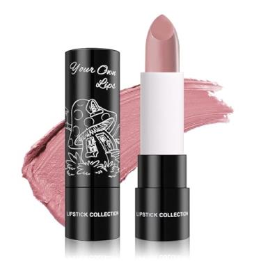Imagem de IONSGAKO Batom Matte Nude Brilho Labial, Copo Antiaderente, Veludo, Mancha Labial, Batom Fosco, Longa Duração para Mulheres, Maquiagem Labial - 03 Rosa Claro