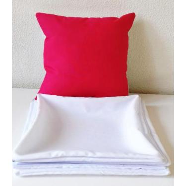 Imagem de Kit 10 Capas de almofada 30x30 vermelha e branca - MORGADO