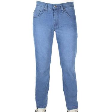 Imagem de Calça Jeans Masculina com Elastano - R7, 52, Azul, Hiper stone
