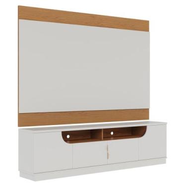 Imagem de Painel TV 75 Pol Chile e Rack Brescia Off White/Freijó C05 - Mpozenato