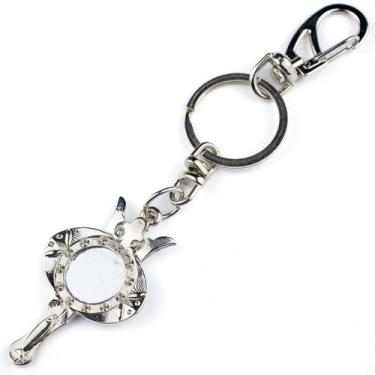 Imagem de Chaveiro Iemanjá Abebe Coroa Espelho Prateado 15 cm Metal - Lua Místic